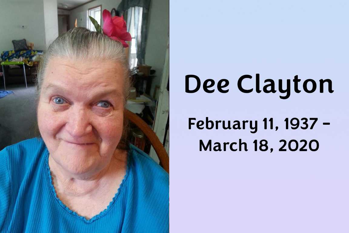 Photo of Dee Clayton. February 11, 1937 – March 18, 2020.