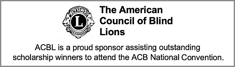 Banner ad for The American Council of Blind Lions - proud convention sponsor