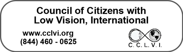 Banner ad for Council of Citizens with Low Vision, International (CCLVI)