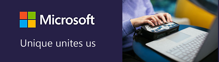 Banner ad for Microsoft - Unique unites us