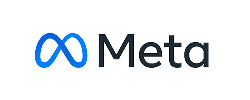 Meta logo in blue and black
