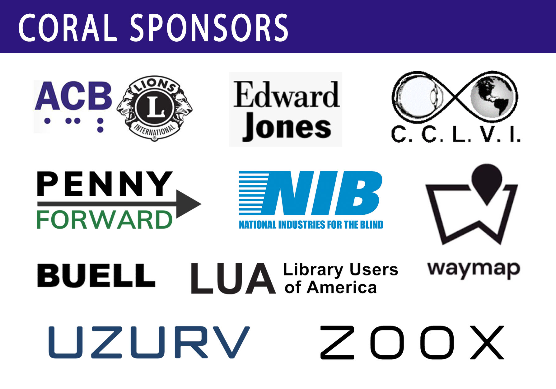 Block with Coral Sponsor logos (sponsors listed under the block)
