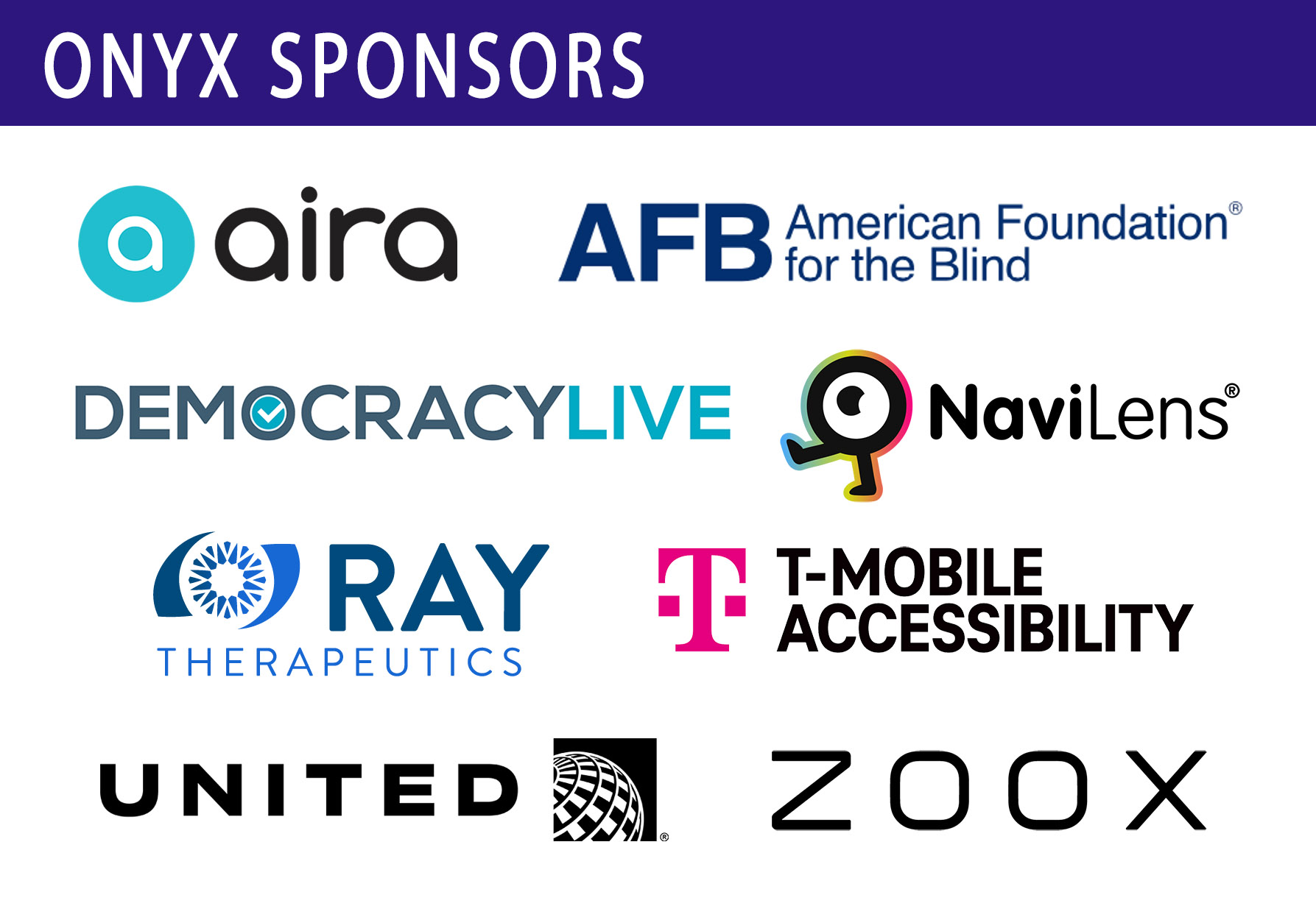Block with Onyx Sponsor logos (sponsors listed under the block)