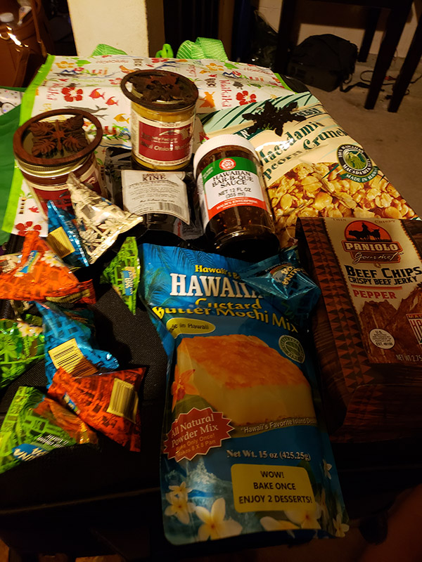 Group photo of Hawaiian Islands goodies