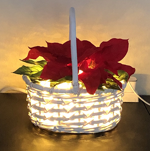 Lighted Poinsettia Floral Arrangement